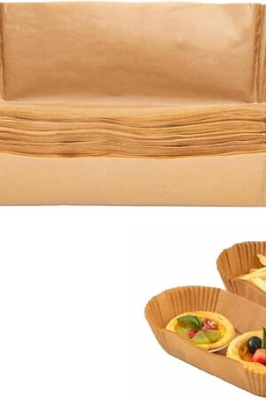 100-Pack Loaf Pan Liners 9x5 Inch Disposable Loaf Breads Liner Non-Stick Pre Formed Parchment Paper Baking Liner for Bread, Cakes, Banana Bread, Parchment Paper, Air Fryer Liner (Brown)