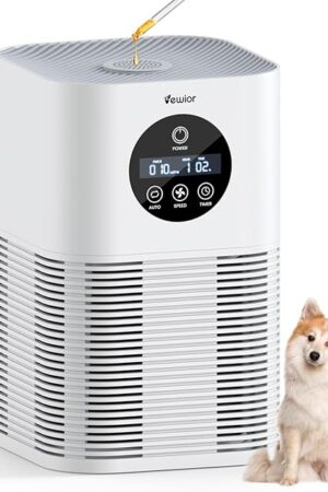 Air Purifiers for Home Large Room up to 600 Ft², VEWIOR H13 True Hepa Air Purifiers for Pets Hair, Dander, Smoke, Pollen, 3 Fan Speeds, 6 Timer Air Cleaner