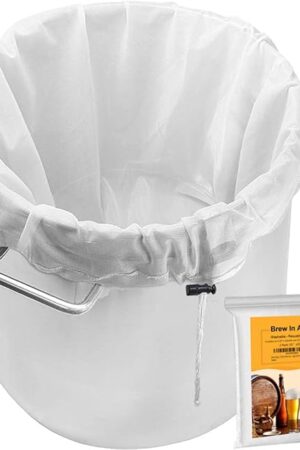 Brew Bag, 2 Pack Extra Large (26" x 22") Straining Bag,Reusable Cold Brew Bags Fine Mesh Bag for Fruit Cider Apple Grape Wine Press Drawstring Straining Brew in a Bag