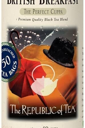 The Republic of Tea - British Breakfast Tea 2.8 oz Tin, 50 Tea Bags, Gourmet Black Tea | Caffeinated
