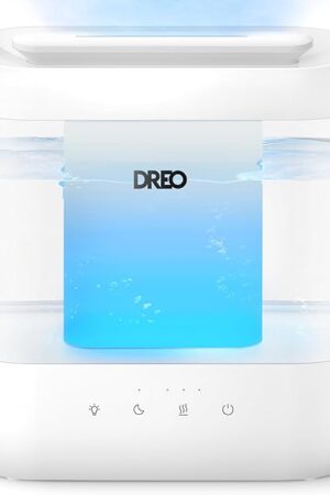Dreo Top Fill 4L Humidifiers for Bedroom, 36H Runtime, 28 dB Quiet Cool Mist Supersized Air Humidifier for Large Room, Plants, Baby Nursery, Indoor, Night Light, Easy to Clean & Fill