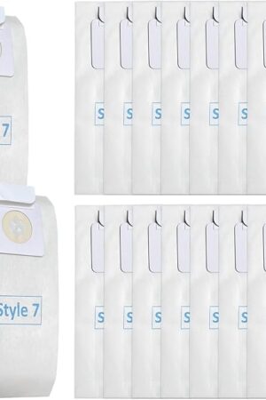 16 Pack Style 7 Replacement Vacuum Bags Fit for Bissell PowerForce Bagged Uprights Vacuums 3522 3545 3550 3554 Series, Replace Part # 32120