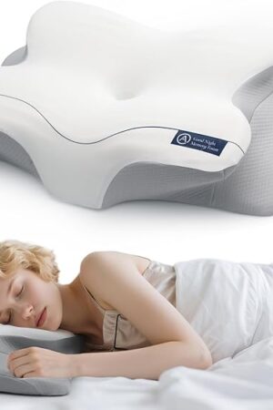 Cervical Neck Pillow for Neck & Shoulder Pain Relief - Ergonomic Memory Foam Pillow with Cooling Pillowcase, Ideal Orthopedic Sleep Solution for Side, Back, and Stomach Sleepers