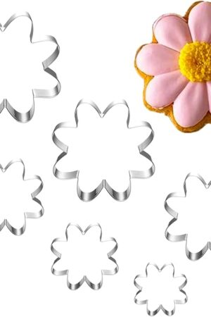 Daisy Cookie Cutter Set-6 Piece-4" 3.5" 3.0" 2.5" 1.8" 1"-Dishwasher Safe-Blossom Flower Fondant Cookie Cutters for Baking