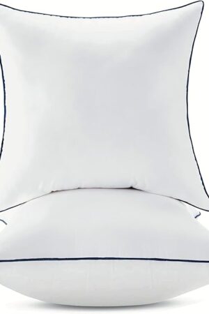 18x18 Inch Pillow Inserts Set of 2-100% Cotton Cover, Throw Pillow Inserts for Couch, Sofa, or Bed (2 Pack, 18x18 Inch)