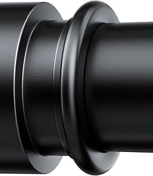 Curtain Rods for Windows 32 to 96 Inches - Black 1 Inch Diameter Curtain Rods, Easy Installation and Modern Design