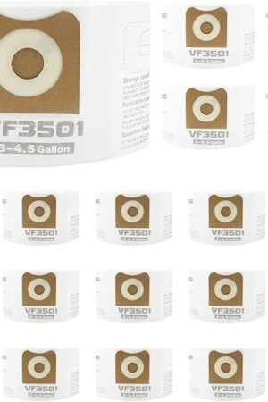 20 Pack VF3501 Repalcement Bags for compatible with Riged Shop Vac 3, 4, 4.5 Gallon Wet/Dry Vacuums, Size c, 23738, WS32045F
