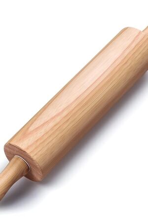 All-Purpose 17.6 Inch Beech Wood Non-Stick Rolling Pin - For Baking, Pizza, Pasta, Pie, Cookies, Pastry.