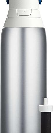 Brita Insulated Filtered Water Bottle with Straw, 20 Ounce | Reusable | Stainless Steel Metal | For Men and Women | Christmas Gift | Stocking Stuffer