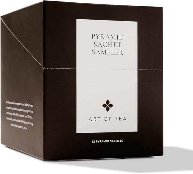 Art of Tea | Assorted Tea Bags Sampler Caffeinated and Non-Caffeinated| 12 Count Sampler Box