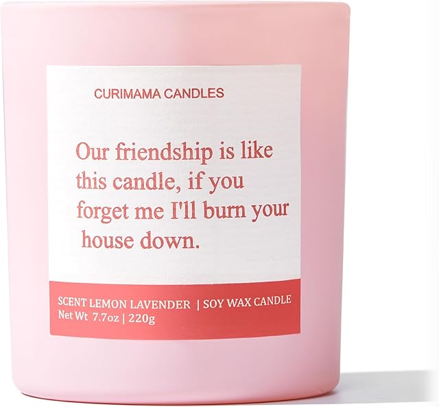Birthday Gifts for Women Best Friends, Funny Birthday Gift for Sister Friendship, Cool Bestie Gift Ideas for Women Females Bestie, Lemom Lavender Scented Candles 7.7oz