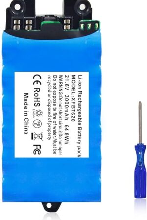 3000mAh Replacement Lithium-Ion Battery for Shark XFBT620 Battery, Compatible with Shark IX140 IX141 IX142 IZ140 IZ140C IZ141C IZ142 UZ145 Cordless Vacuum Cleaners