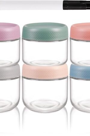 6-Pack 10 oz Overnight Oats Containers with Lids, Glass Mason Jars for Yogurt, Snacks, Spices, Sugar