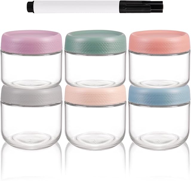 6-Pack 10 oz Overnight Oats Containers with Lids, Glass Mason Jars for Yogurt, Snacks, Spices, Sugar