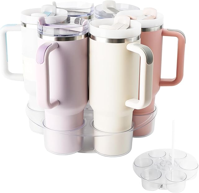 Water Bottle Organizer, Cup Lid Organizer, Tumbler Lazy Susan for Stanley Cup Accessories, Stanley Cup Organizer for Kitchen&Cabinet