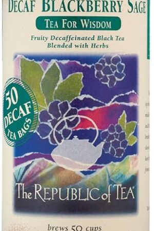 The Republic of Tea — Decaf Blackberry Sage Black Tea Tin, 50 Tea Bags, Environmentally- Friendly Decaffeinated Tea