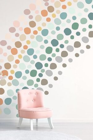 Epakh 296 Pcs Polka Dots Wall Decal Boho Rainbow Kids Playroom Wall Decor Gifts, Colorful Nursery Room Bedroom Classroom Watercolor Decal Art, Peel and Stick Modern Decor Sticker(Light Colors)