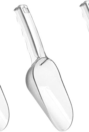 3PCS Clear Plastic Ice Scoop, 12 ounces Alec Ice Scoop, Kitchen Scoop for Ice Bucket Ice, Popcorn, Coffee Beans, Flour (12 oz.)