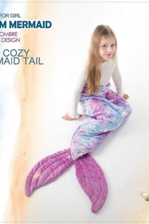 COSUSKET Mermaid Tail Blanket for Girls, All Seasons Soft Premium Colorful Fish Scale Design Snuggle