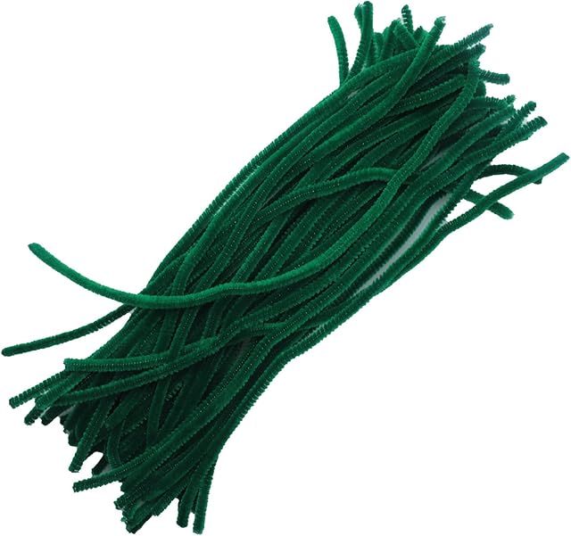 The SOWAKA 50 Pcs Pipe Cleaner Chenille Stems Soft Solid Color for DIY Crafting Project Art Christmas Theme Thanksgiving Parties Decoration Home School Projects (Green)