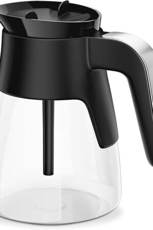 10 Cup Coffee Pot Replacement for Ninja Coffee Maker CM401 CM371 CP301 CM300 CM400 CF091, Glass Carafe Replacement with Brew-Through Lid, Ninja Coffee Pot Replacement with Sturdy Handle