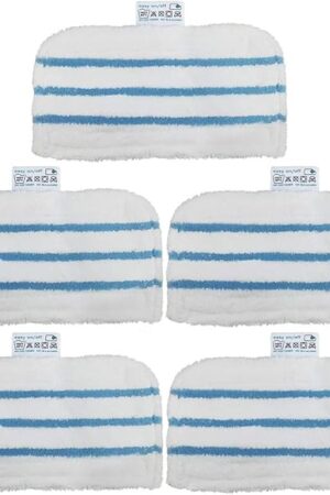 5 Pack Washable Pads Replacement/Compatible for Black + Decker Steam Mop Compatiable 1600 Series, HSMC1300FX HSMC1321 HSMC1361SGP BDH1855SM BDH1760SM BDH1765SM BDH1720SM BDH1725SM