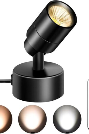 1 Pack Dimmable Spot Lights Indoor, Uplighting Indoor Spotlight with Timer and Remote, 3000K/4000K/5000K Adjustable LED Up Lights, Spot Lights Indoor Accent Uplighting for Plants