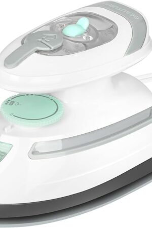 BEAUTURAL Mini Travel Steam Iron for Clothes with Dual Voltage, Temperature Control, Non-Stick Soleplate and Cord Storage, Ideal for Sewing, Quilting and Handcraft