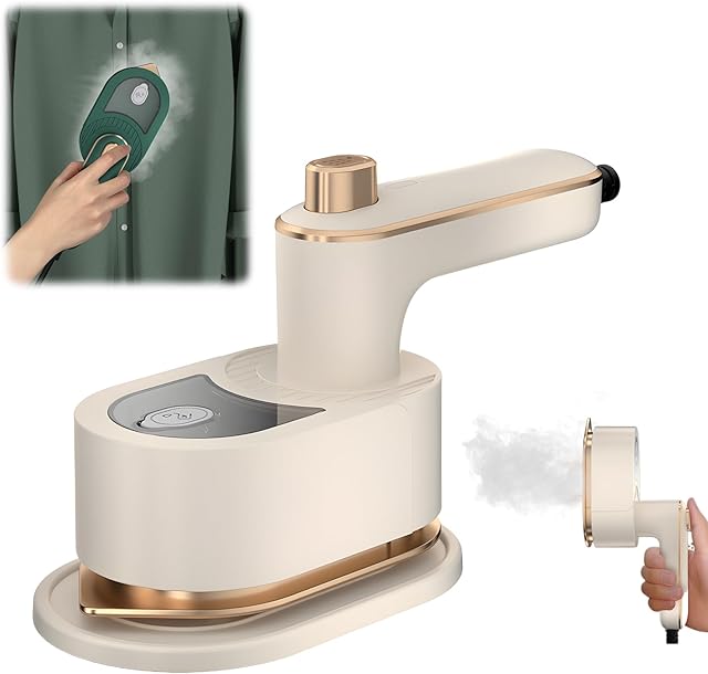 Portable Handheld Garment Mini Electric Iron, 2025 New Portable Travel Steamer for Clothes, 3-In-1 Steamer and Iron, Continuous Steam & Dry Ironing, Heating Powerful Wrinkle Remover (Green)