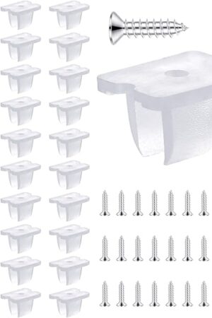 Waterproof LED Strip Mounting Clips Holder Mounting Bracket Neon Mounting Clips Fixing Clamps Holder with 30 Screws for 5mm to 6mm LED Strip Lighting, Translucent, Pack of 30
