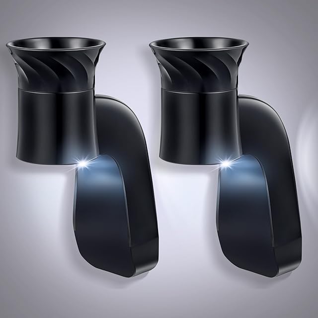 2 Pcs Wall Fragrance Plug with Night Light Compatible with Bath and Body Works WallFlower Refills (No Fragrance Included), ETL Certified, Rotatable Scent Control Plug for Home/Office (Black)