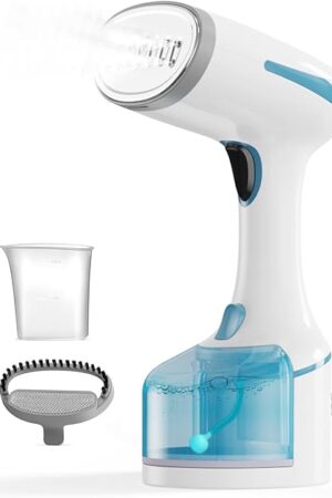 DBC Steamer for Clothes 1500W, 20S Fast Heat-up Portable Handheld Steamer for Clothes, 2 in 1 Fabric Wrinkle Remover with Fabric Brush, 250ml Water Tank, Ideal for Home, Office, Travel, Blue