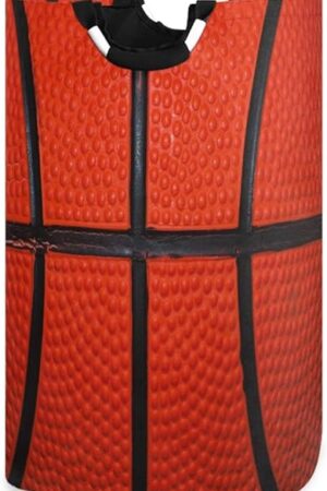 ALAZA Orange Basketball Sport Ball Laundry Basket Hamper Large Storage Bin with Handles for Baskets, Bedroom, Clothes