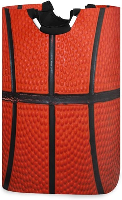 ALAZA Orange Basketball Sport Ball Laundry Basket Hamper Large Storage Bin with Handles for Baskets, Bedroom, Clothes