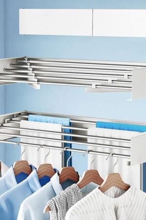 Drying Rack Clothing,Clothes Drying Rack Wall Mounted,Collapsible Hanging Racks for Laundry,Laundry Drying Rack,Wall Mounted Clothes Rack(31.5"-White) (White, 31.5 Inch)