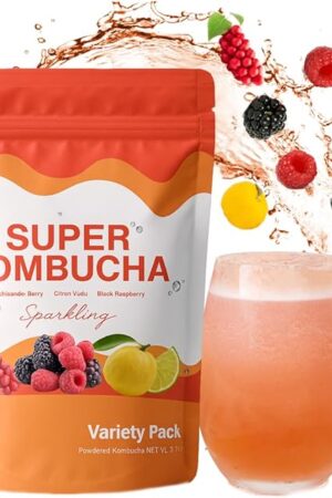 DALAMHARI Sparkling Kombucha Powder Packets, Variety Pack 21T | Gut Health Fermented Tea | Korean Superfruit Drinks | Probiotic Soda Mix | Oriental Urban Remedy Health Ade Bubbly