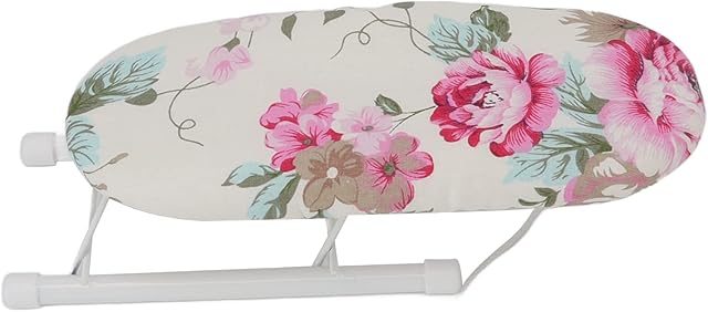 CHICIRIS Tabletop Ironing Board, Portable Mini Ironing Board Foldable Small Iron Board for Home (Peony Flower)