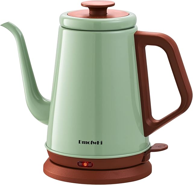DmofwHi Gooseneck Electric Kettle(1.0L), 100% Stainless Steel BPA Free Classic Pour Over Coffee Kettle | Tea Kettle - Green