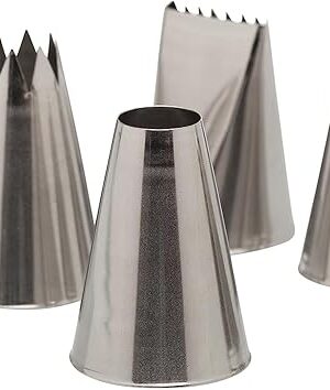 Ateco - 6 Piece Decorating Tube Set, Includes Stainless Steel Tips: 804, 808, 827, 864, 846, 898