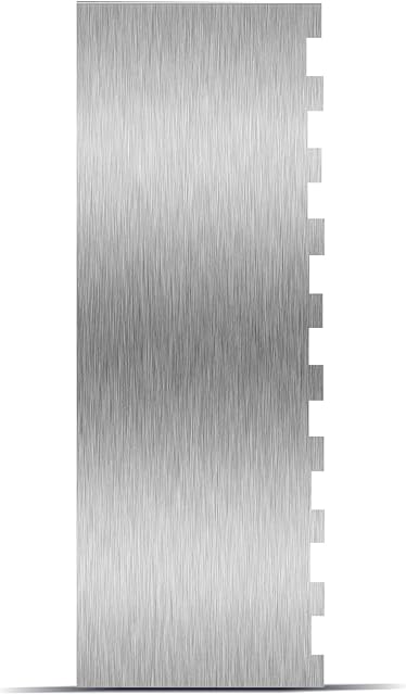 9 Inch Stainless Steel Cake Scraper, Cream Cake Scraper Sided Patterned Edge Stripe Edge Smoother Scraper Cake Smoother Frosting Scraper Cake Decorating Comb for Mousse Butter Cream