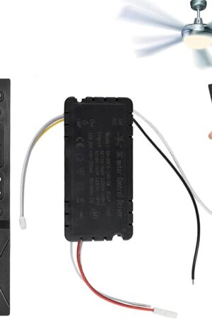 Ceiling Fan Light Remote Control Kit,6-Speed Variable Frequency Dimmable Controller with Battery Monitoring AC 110V-265V