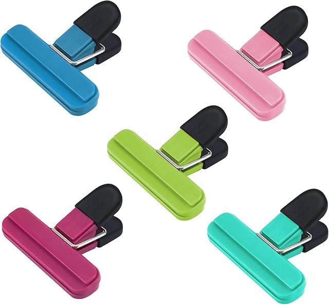 Bag Clips, AK1980 Kitchen Food Clips for Refrigerator Food Storage Packages, Snack Bags, Photos for Home, Office, School and More