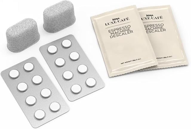 Ninja Luxe Cafe Espresso Cleaning Supply Kit, 4 Month Supply, Descale Packets, Cleaning Tablets, Water Filters, Espresso & Coffee Machine Cleaner, XSKCLRKT4MNSUP
