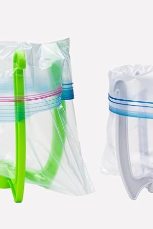 Bag Well Ziplock Bag Food Prep Holder Stand for Freezer Bags, Gallon and Quart Size, 2 Pack
