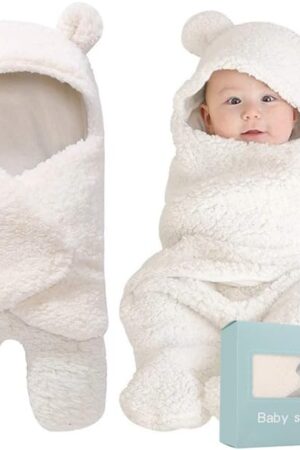 Baby Swaddle Blanket | Ultra-Soft Plush Essential for Infants 0-6 Months | Receiving Swaddling Wrap White | Ideal for Baby Boy Accessories and Newborn Registry | Perfect Baby Girl Shower Gift