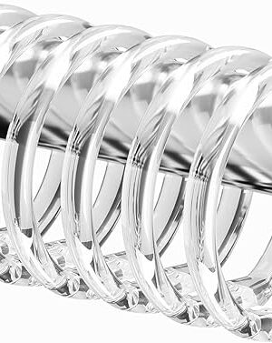 12 PCS Clear Plastic Shower Curtain Rings, Easy Snap Closure Shower Curtain Hooks