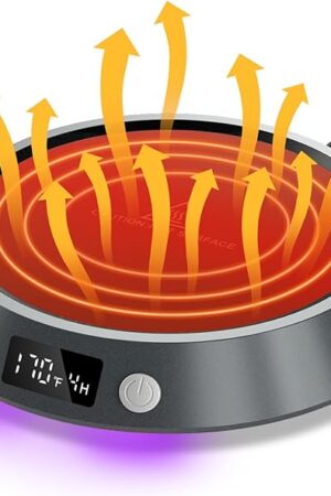 Coffee Mug Warmer, 130℉/150℉/170℉ Coffee Warmer for Desk with Auto Shut Off, Smart Candle Warmer with LED Lights, Beverage Tea Water Milk Warmer for All Cups and Mugs