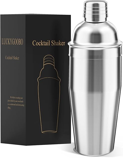 Cocktail Shaker,24 oz Martini Shaker,Drink Shaker Built-in Strainer,Professional Stainless Steel Margarita Mixer,Bartender Kit Gifts.