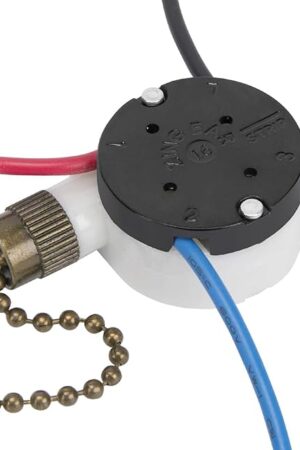 Ceiling Fan Switch Zing Ear ZE-208s E89885 3 Speed 4 Wire Pull Chain Switch Fan Light Switch Replacement Part with 4 Pre-Installed Wires(Bronze Chain)