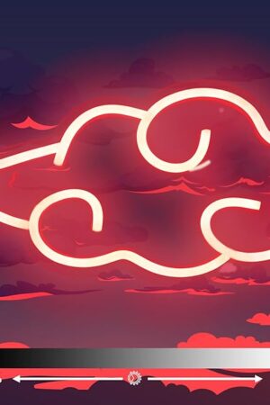 Dleouly Anime Neon Sign, LED Red Cloud Neon Signs for Wall Decor, Dimmable Gaming Neon Sign Wall Signs USB Night Neon Light for Bedroom Game Room Man Cave Party, Gifts for Your Son, Boyfriend(12x7in)